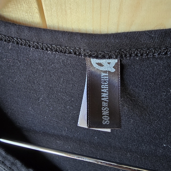 Sons of Anarchy Long Sleeve T-shirt Reaper Cut Out Sleeves Black Shirt Medium - Picture 4 of 10